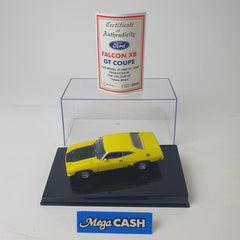 1:43 Biante - Ford Falcon XB GT Coupe - Blaze Yellow - Certification Card
