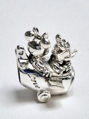 Pandora Silver Disney Mickey Mouse & Minnie Mouse Airplane Charm #790108C00