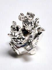 Pandora Silver Disney Mickey Mouse & Minnie Mouse Airplane Charm #790108C00
