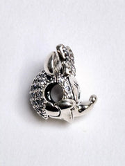 Pandora Silver Disney Disney Minnie Mouse Pink Pavé Bow Clip Charm #797496CZS