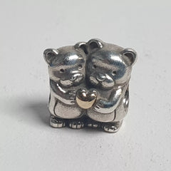 Pandora - Bear Hug - Sterling Silver Charm with 14K Gold Heart #791395
