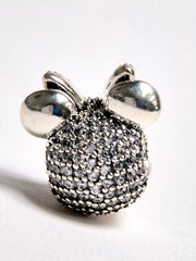 Pandora Silver Disney Disney Minnie Mouse Pink Pavé Bow Clip Charm #797496CZS