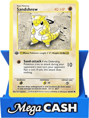 Sandshrew 62/102 First 1st Edition Shadowless Base Set 1999 NM - Mega Cash Sydney