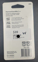 Sutton Tools - Diamond Core Drill Bits 6mm, Wet & Dry Tile Cutting, 3 Pack - Mega Cash Sydney