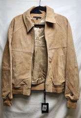 Tommy Hilfiger Dressed Casual Suede Harrington Jacket Khaki - Original RRP $1099 - Mega Cash Sydney