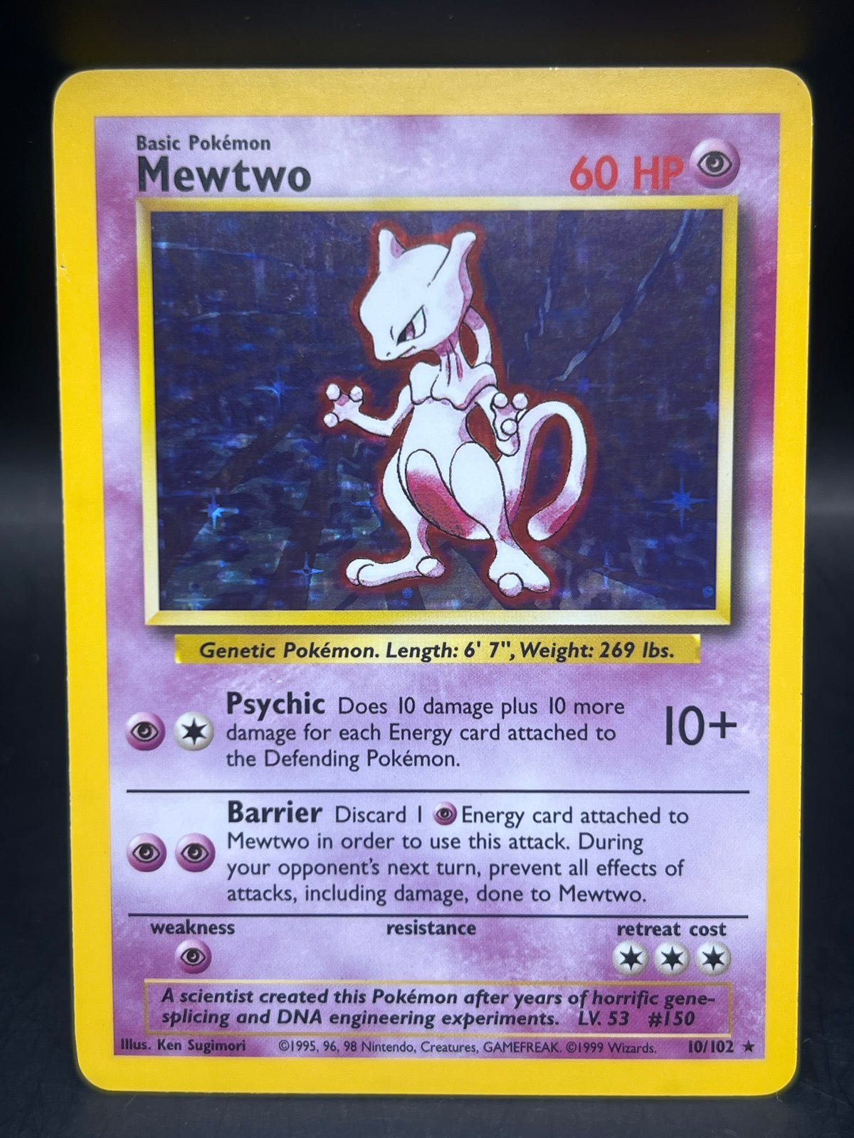 Mewtwo Holo 10/102 Base Set Unlimited NM