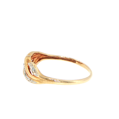 9ct Yellow Gold Twisted Diamond Band Ring
