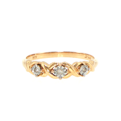 9ct Yellow Gold Diamond Multistone Twist Ring