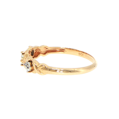 9ct Yellow Gold Diamond Multistone Twist Ring