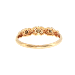 9ct Yellow Gold Diamond Multistone Twist Ring
