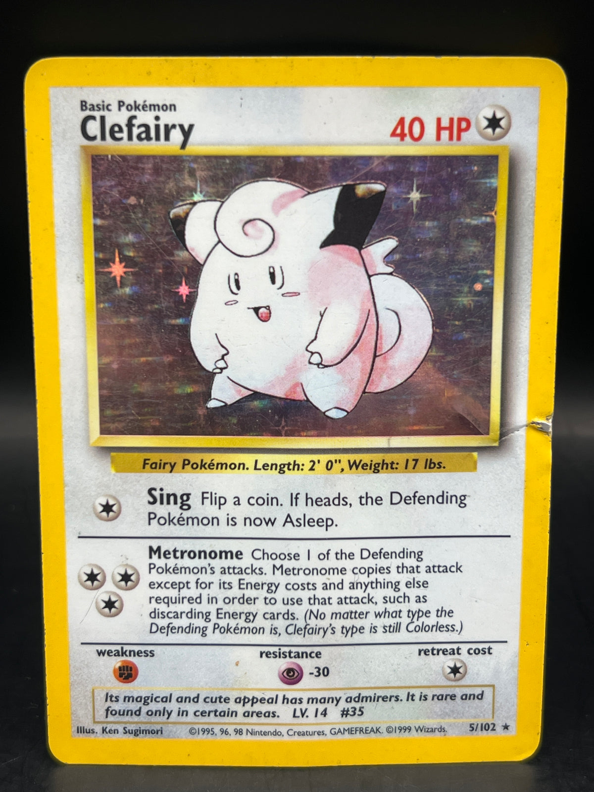 Clefairy Holo 5/102 Base Set Unlimited