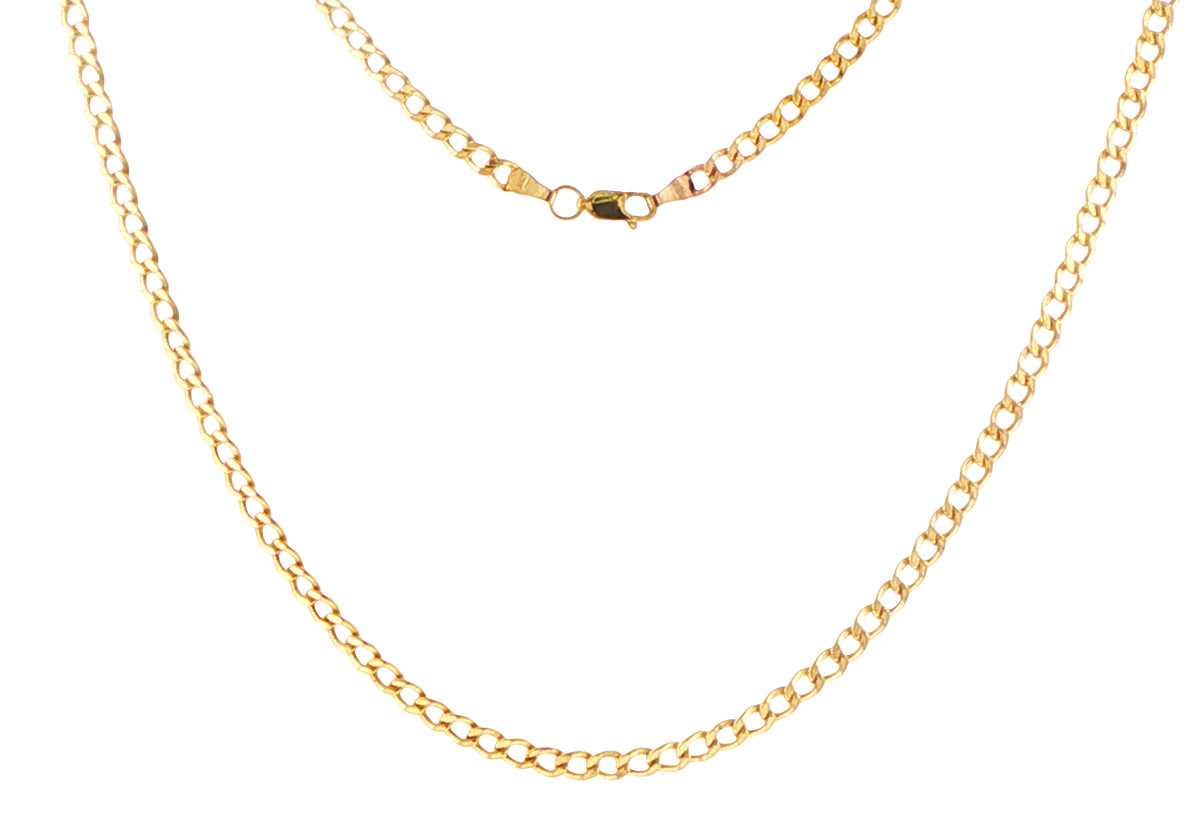 9ct Yellow Gold Classic Curb Chain Necklace