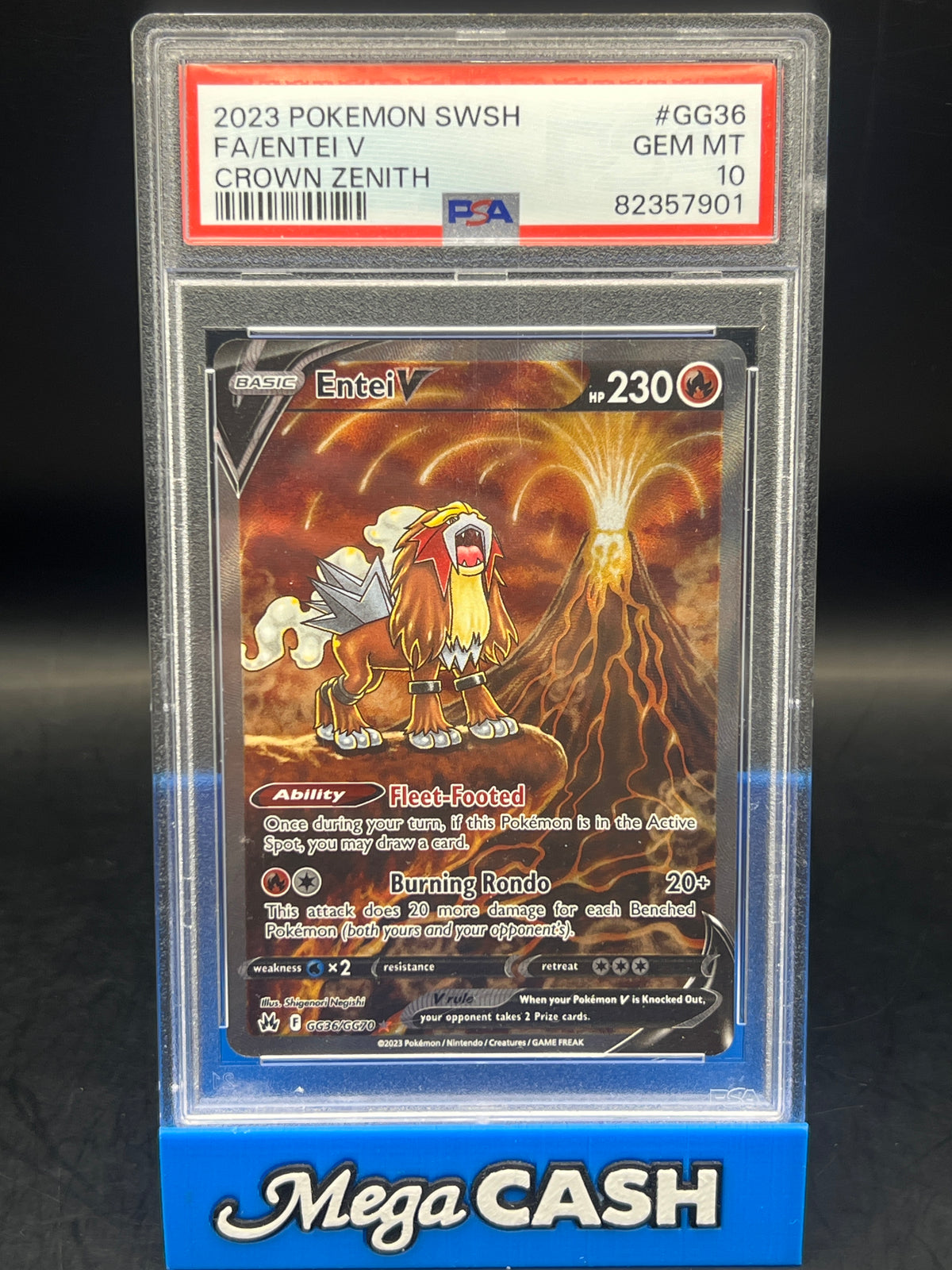 PSA 10 Entei GG36/GG70 Crown Zenith