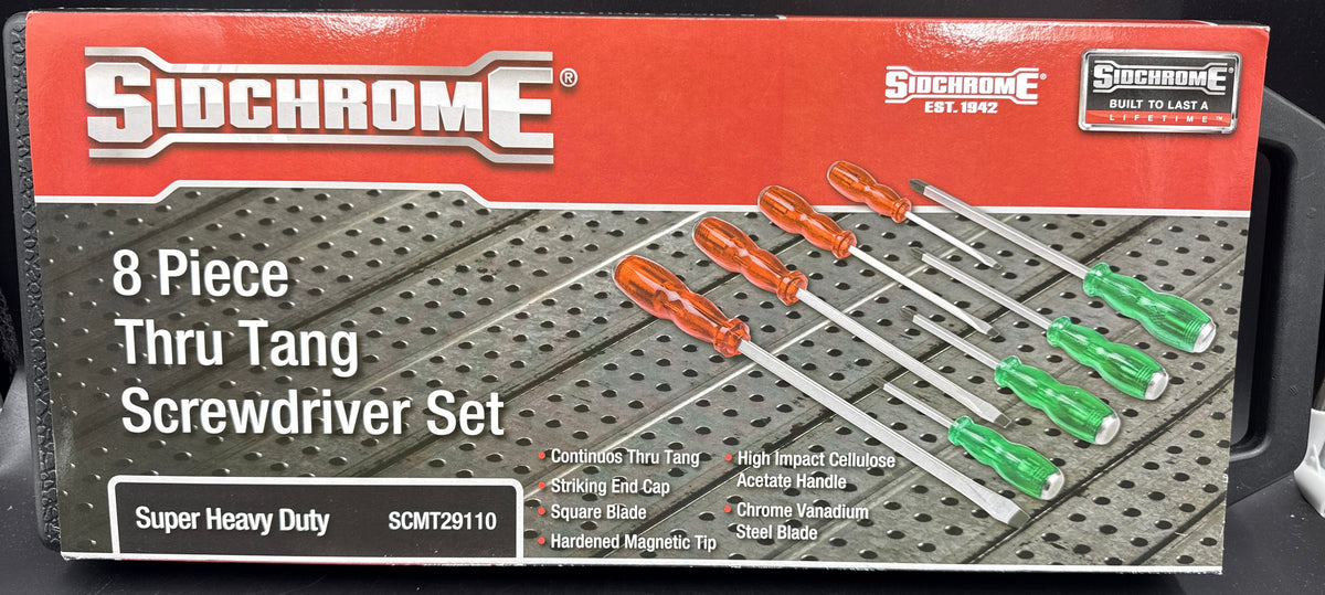 SIDCHROME -8 Piece Thru Tang Screwdriver Set - SCMT29110