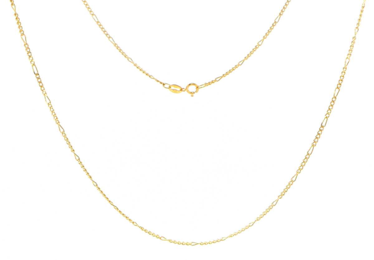 18ct Yellow Gold Figaro 5:1 Chain Necklace