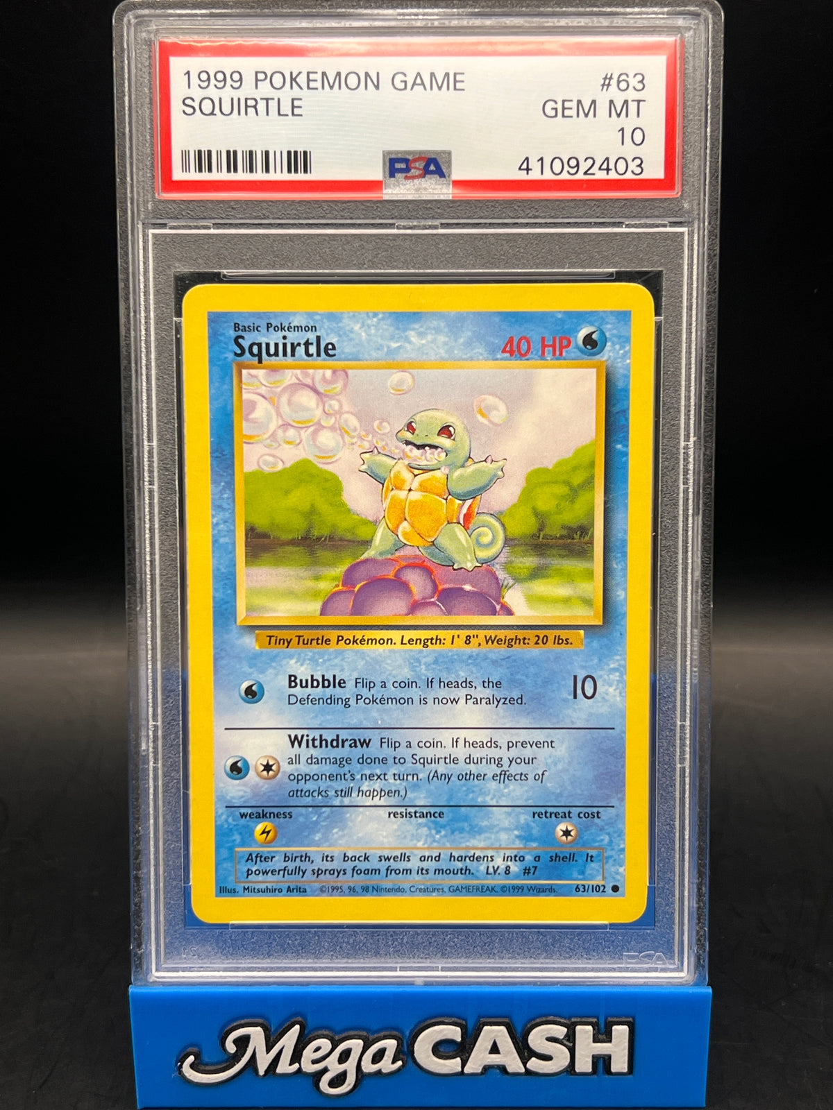 PSA 10 Squirtle 63/102 Base Set
