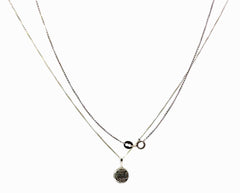 9ct White Gold Round Diamond Cluster Pendant Necklace
