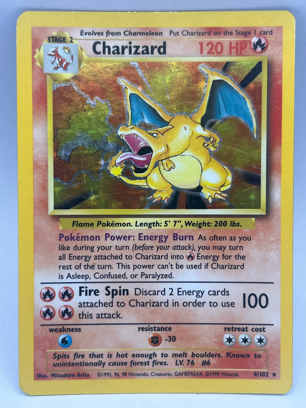 Pokémon - Charizard 4/102 Holo Base Set Unlimited