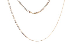 9ct Yellow Gold Illusion Curb Chain Necklace