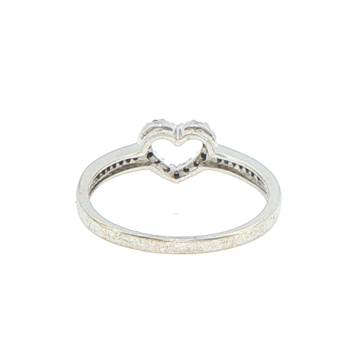 10ct Diamond Open Heart Stackable Ring in White Gold - Mega Cash Sydney