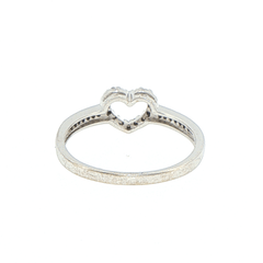 10ct Diamond Open Heart Stackable Ring in White Gold - Mega Cash Sydney