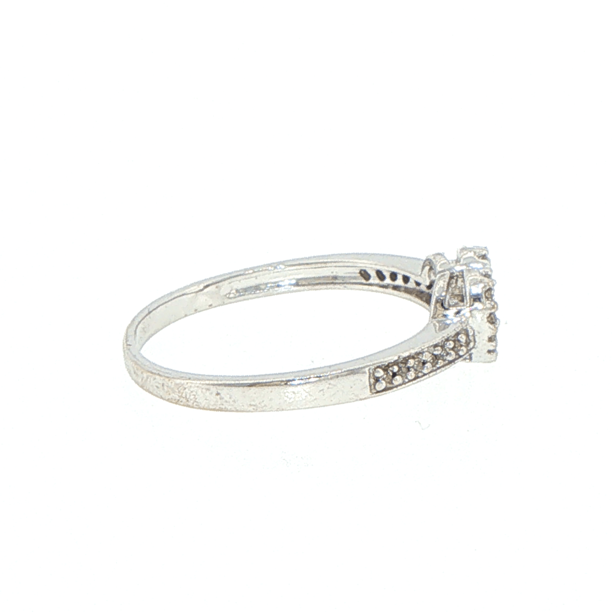 10ct Diamond Open Heart Stackable Ring in White Gold - Mega Cash Sydney