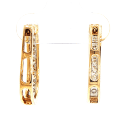 10ct Diamond Set Yellow Gold Hoop Earrings - Mega Cash Sydney