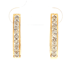 10ct Diamond Set Yellow Gold Hoop Earrings - Mega Cash Sydney