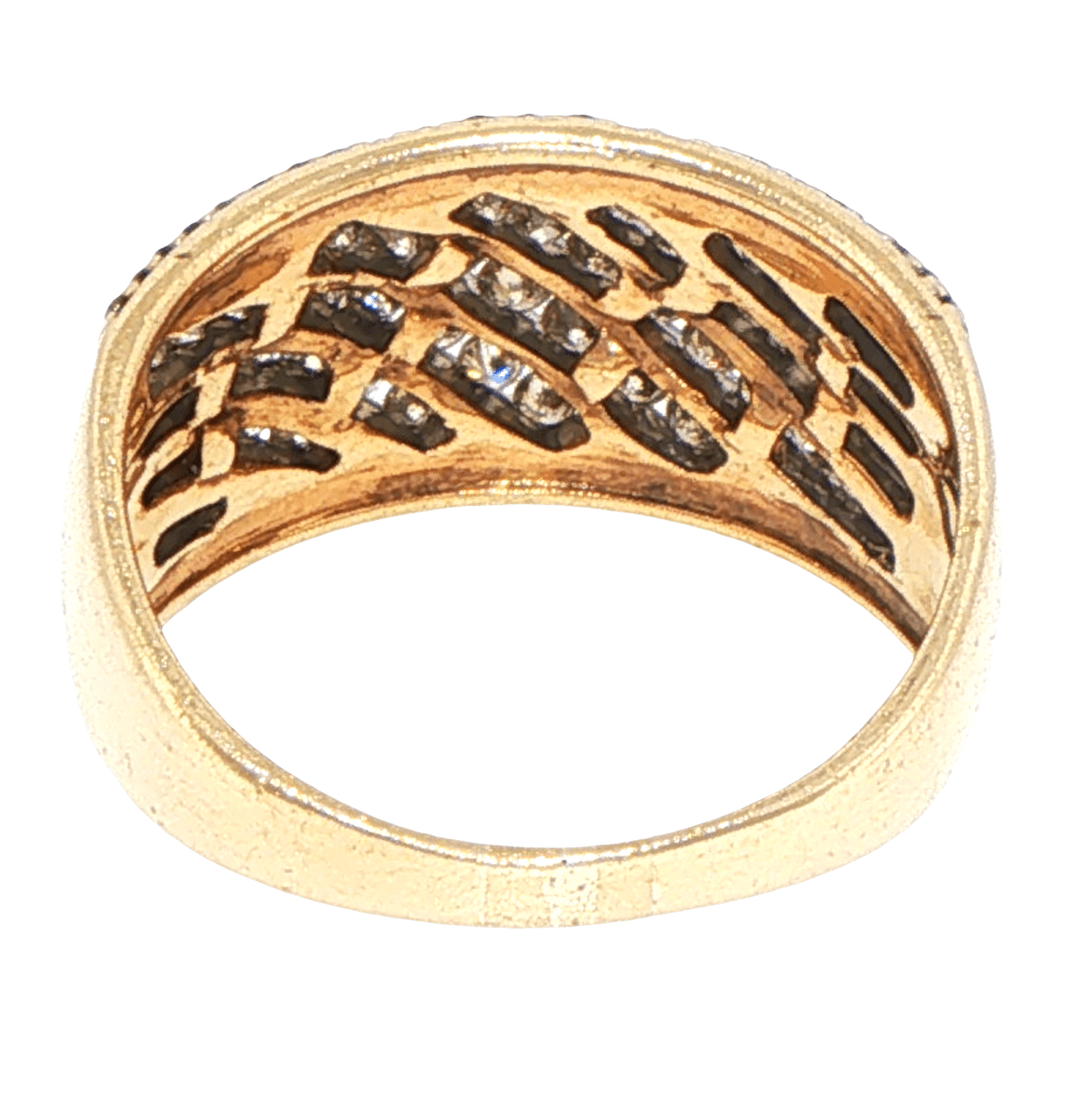 10ct Rose Gold Diamond Wavy Multi-Row Wide Band Ring - Mega Cash Sydney