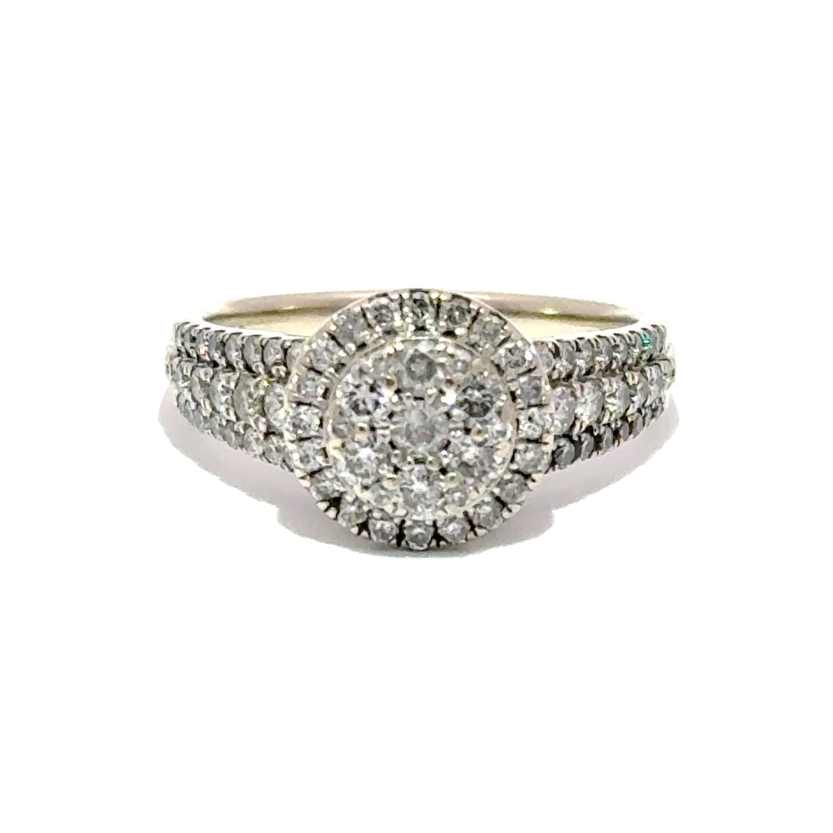 10ct White Gold Diamond Cluster Halo Ring - Mega Cash Sydney