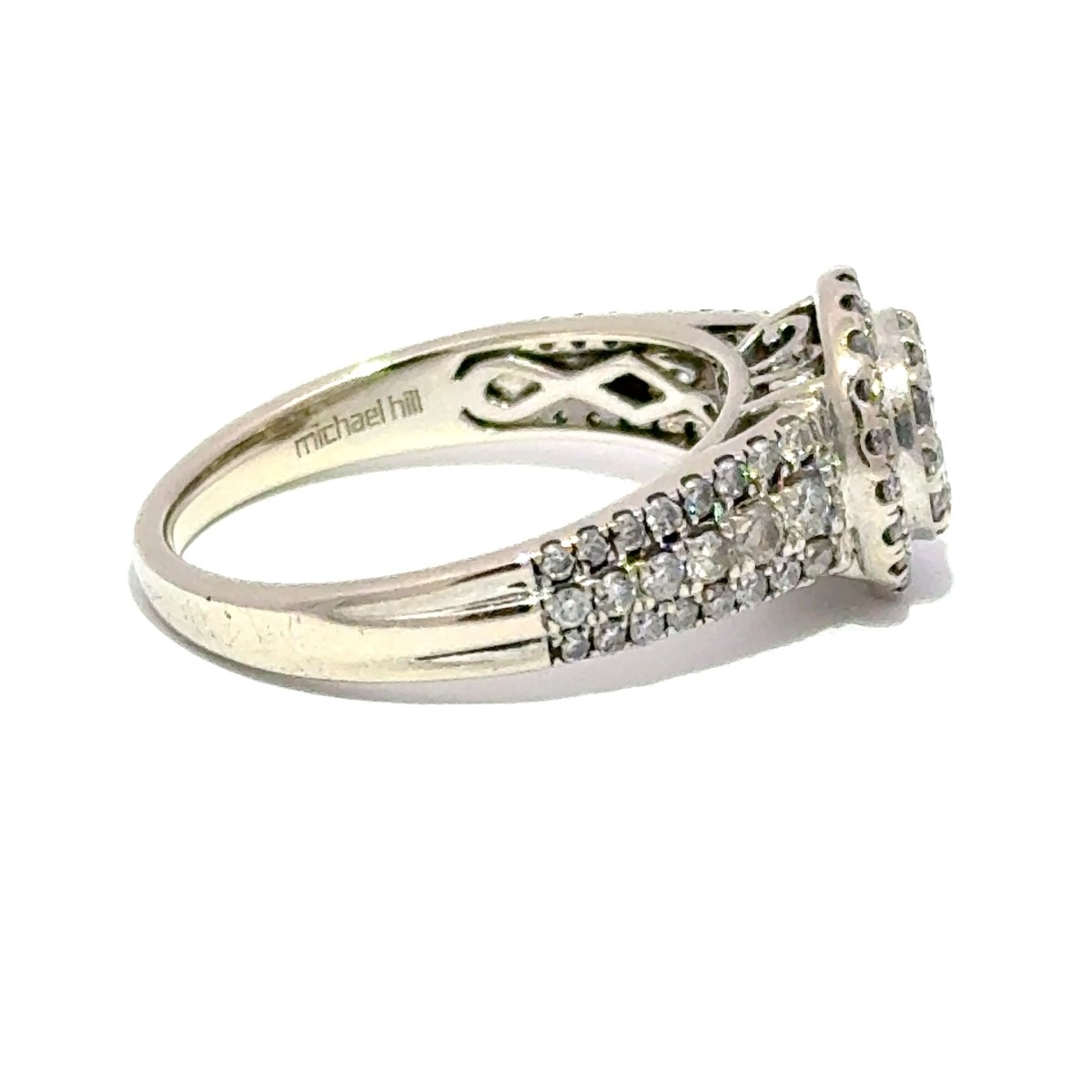 10ct White Gold Diamond Cluster Halo Ring - Mega Cash Sydney