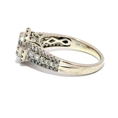 10ct White Gold Diamond Cluster Halo Ring - Mega Cash Sydney