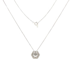 10ct White Gold Diamond Floral Openwork Pendant and Necklace - Mega Cash Sydney