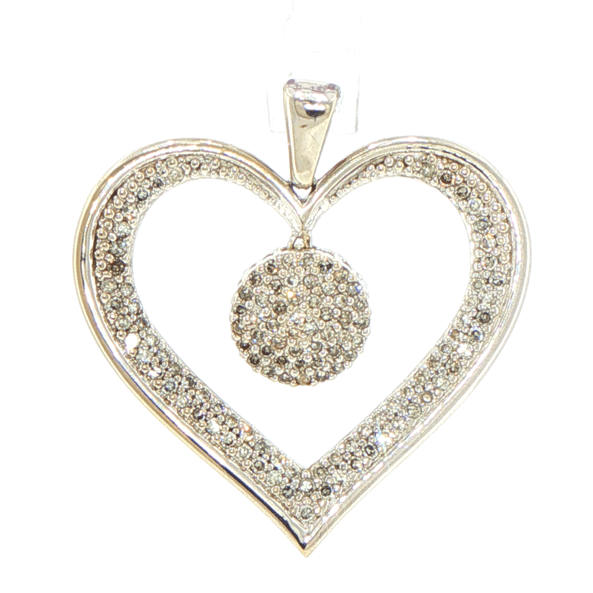 10ct White Gold Diamond Heart Pendant - Mega Cash Sydney