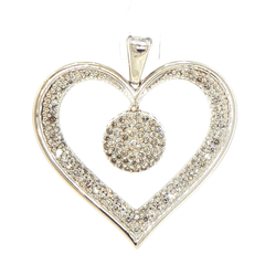 10ct White Gold Diamond Heart Pendant - Mega Cash Sydney