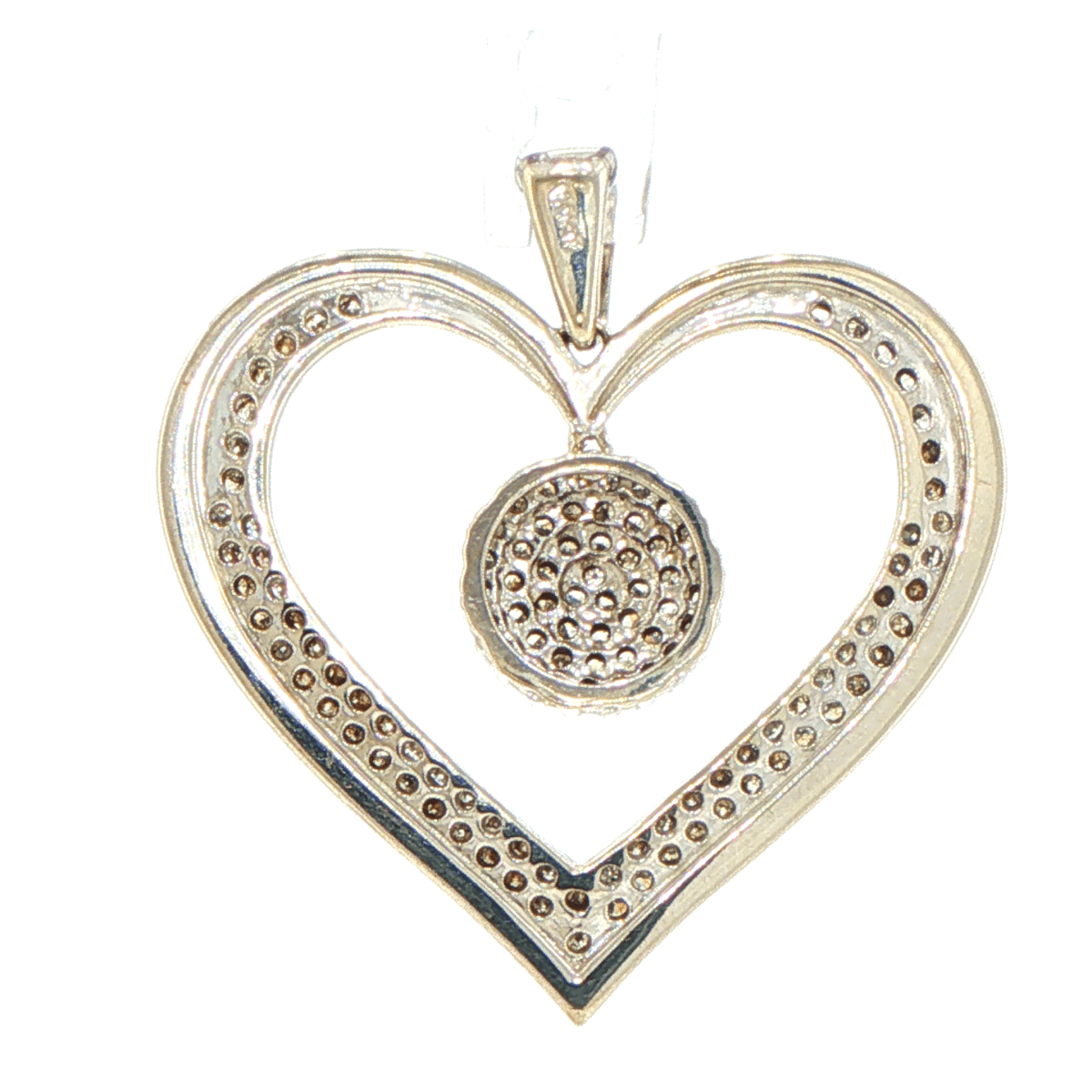 10ct White Gold Diamond Heart Pendant - Mega Cash Sydney