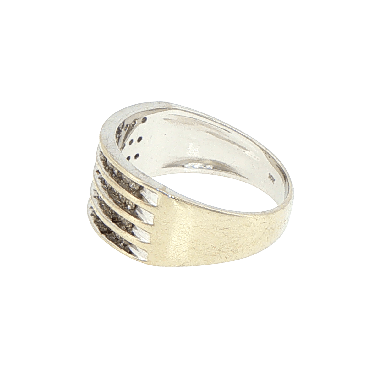 10ct White Gold Four-Row Cubic Zirconia Band Ring - Mega Cash Sydney