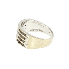 10ct White Gold Four-Row Cubic Zirconia Band Ring - Mega Cash Sydney