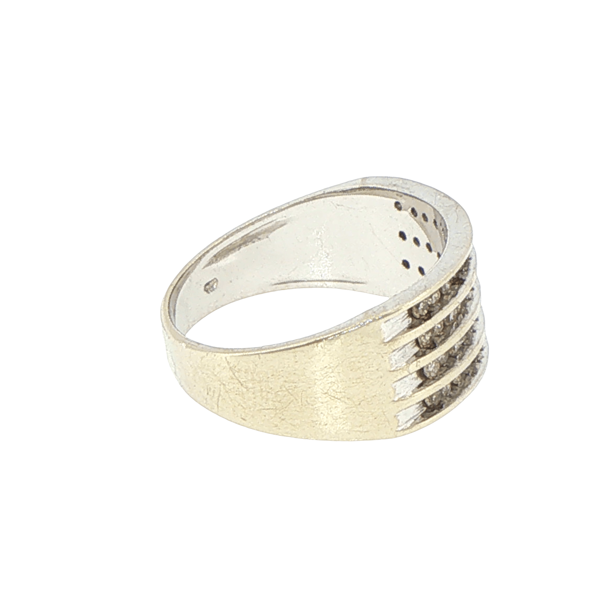 10ct White Gold Four-Row Cubic Zirconia Band Ring - Mega Cash Sydney