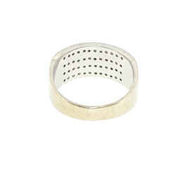 10ct White Gold Four-Row Cubic Zirconia Band Ring - Mega Cash Sydney