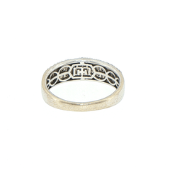 10ct White Gold Multi-Row Baguette and Round Diamond Band Ring - Mega Cash Sydney