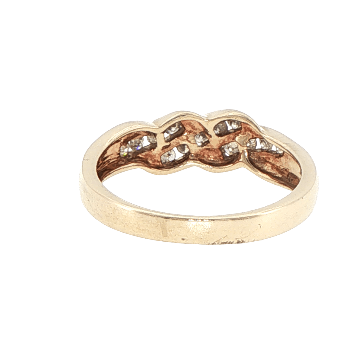 10ct Yellow Gold Diamond Braided Band Ring - Mega Cash Sydney