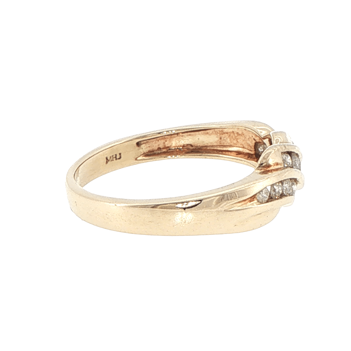 10ct Yellow Gold Diamond Braided Band Ring - Mega Cash Sydney