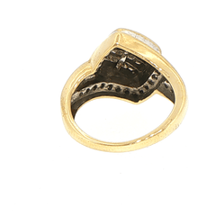 10ct Yellow Gold Diamond Cluster Bypass Ring - Mega Cash Sydney