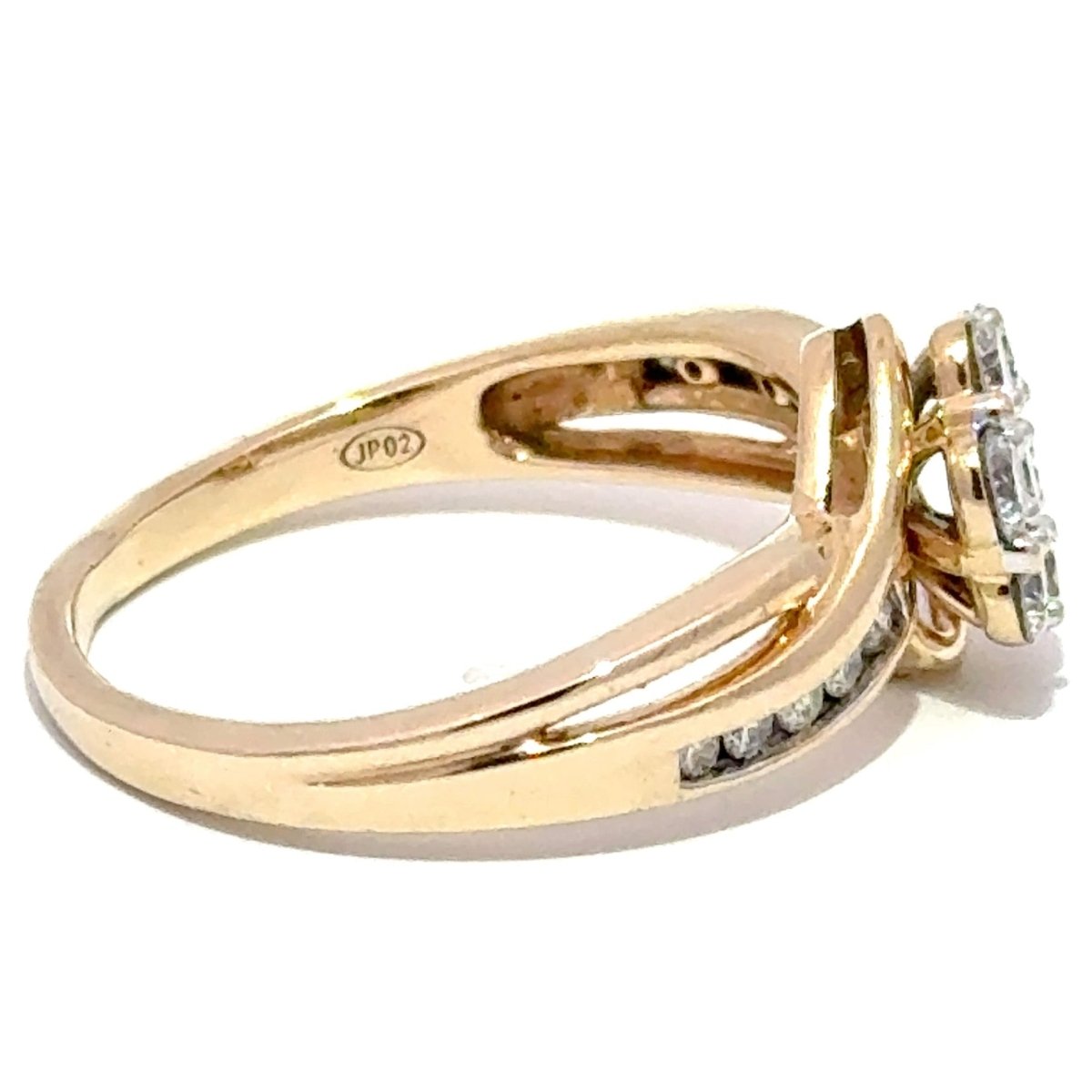 10ct Yellow Gold Diamond Cluster Floral Motif Ring - Mega Cash Sydney