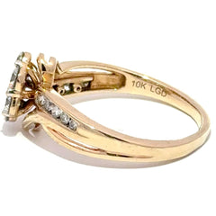 10ct Yellow Gold Diamond Cluster Floral Motif Ring - Mega Cash Sydney