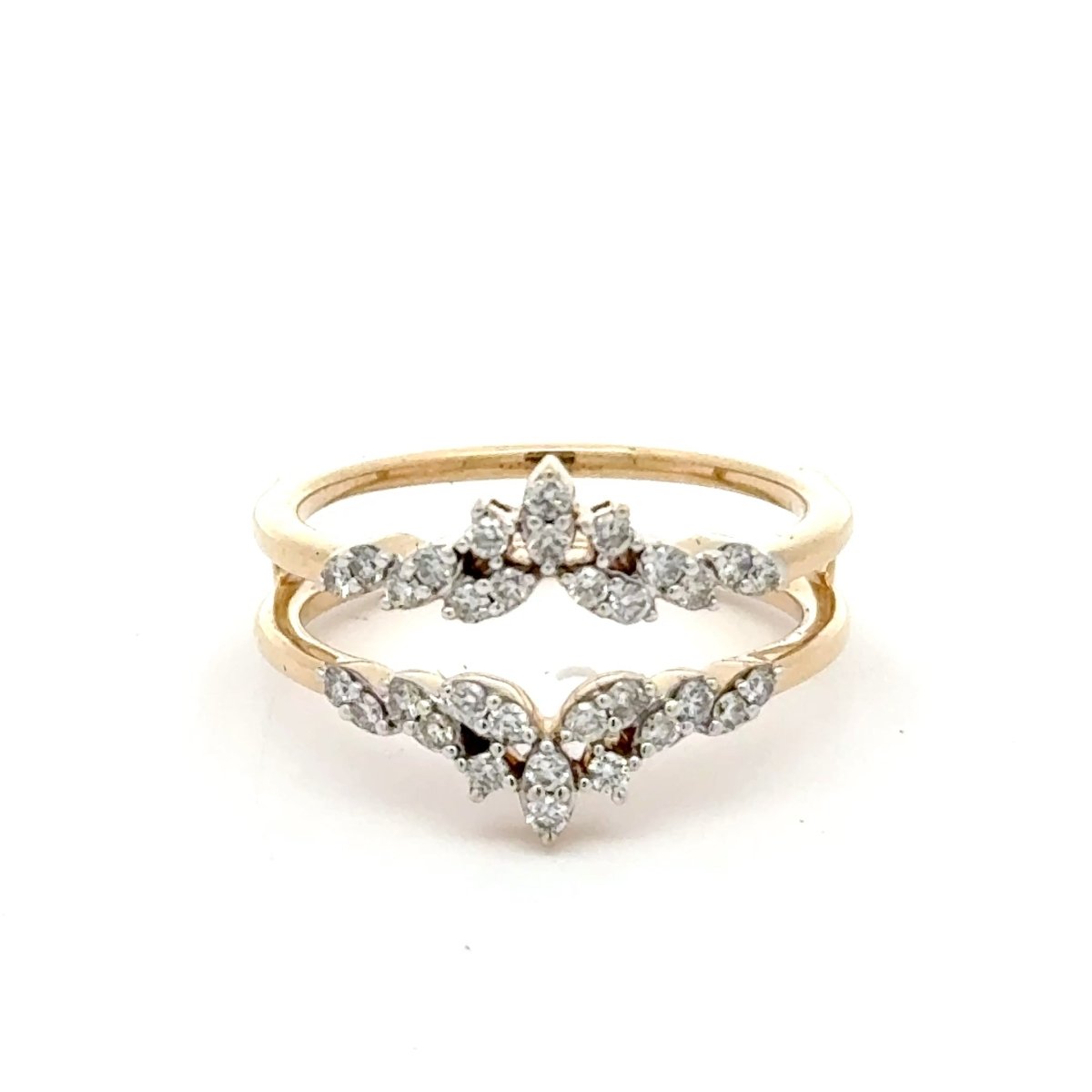 10ct Yellow Gold Diamond Double Chevron Ring Guard - Mega Cash Sydney