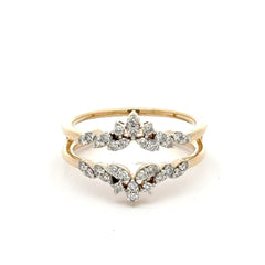 10ct Yellow Gold Diamond Double Chevron Ring Guard - Mega Cash Sydney