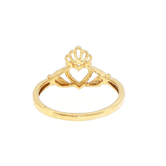 10ct Yellow Gold Diamond Heart Claddagh Ring - Mega Cash Sydney