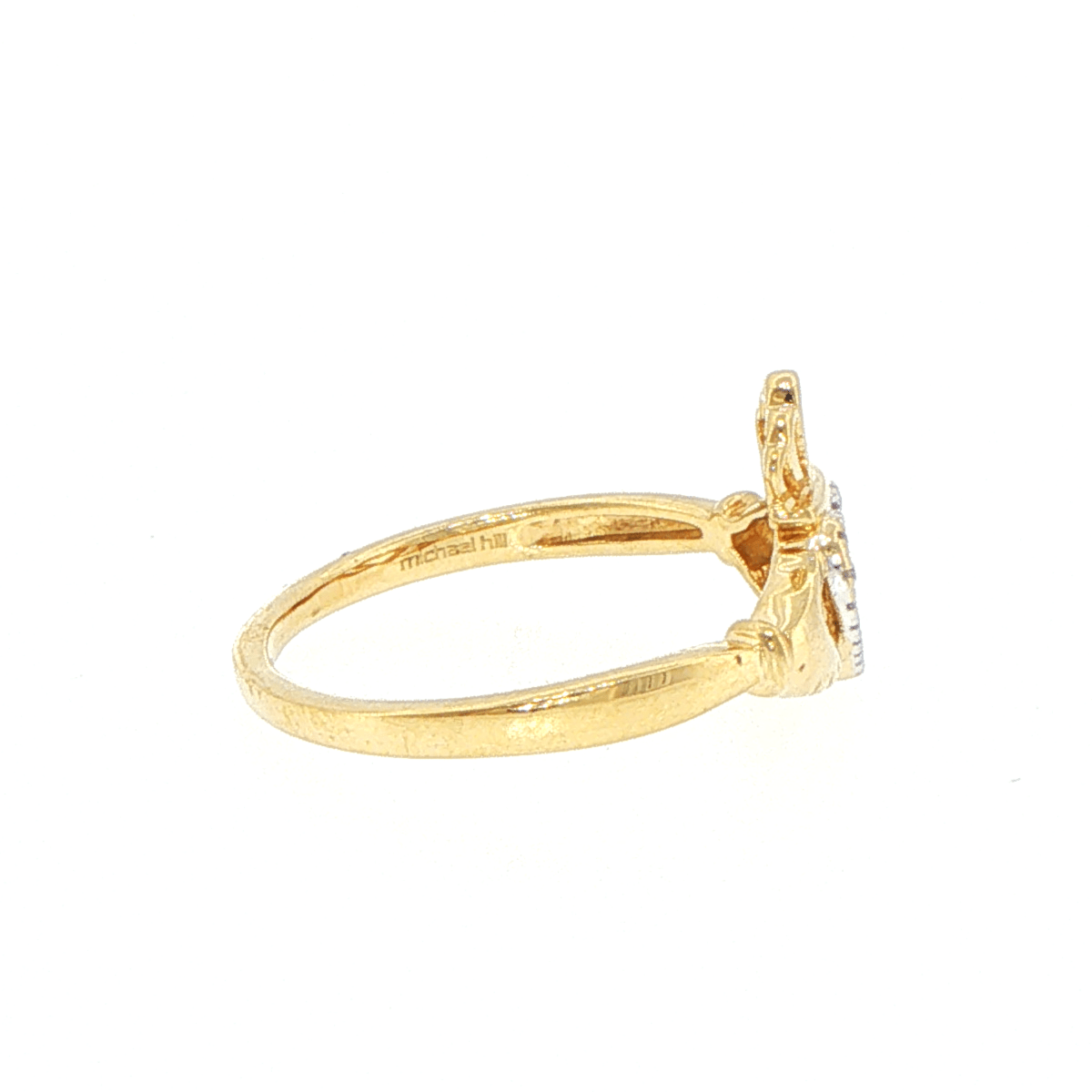 10ct Yellow Gold Diamond Heart Claddagh Ring - Mega Cash Sydney